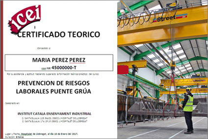 CURSO TEORICO DE PREVENCION DE RIESGOS LABORALES. PUENTE GRUA. Barcelona